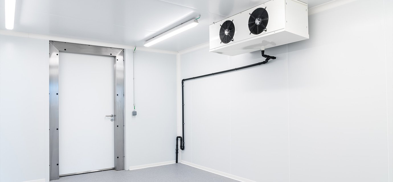 a white cold room interior